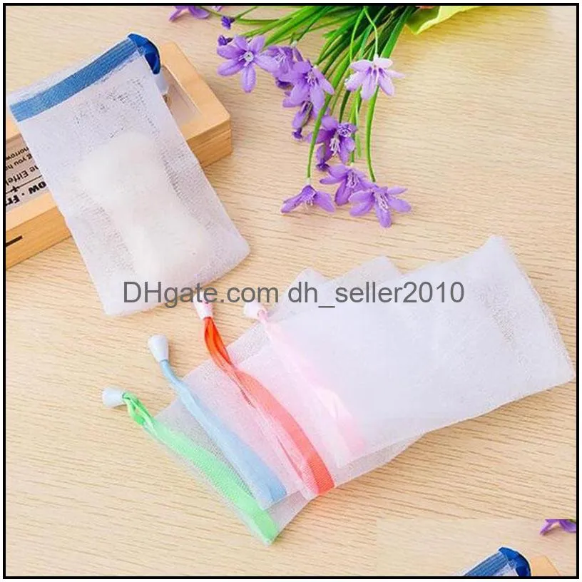 bathroom toilet supplies soft and hangable soap foam mesh bag to clean the foaming net