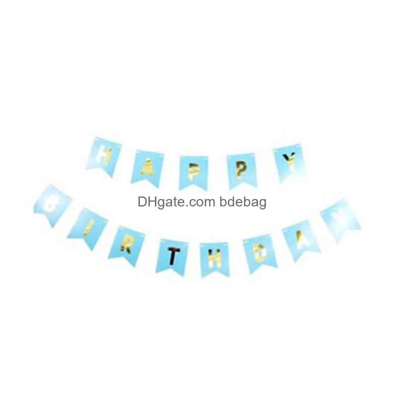 birthday party decor swallowtail flag hanging banners pull flag window flags children happy birthday party celebration flags dh1285