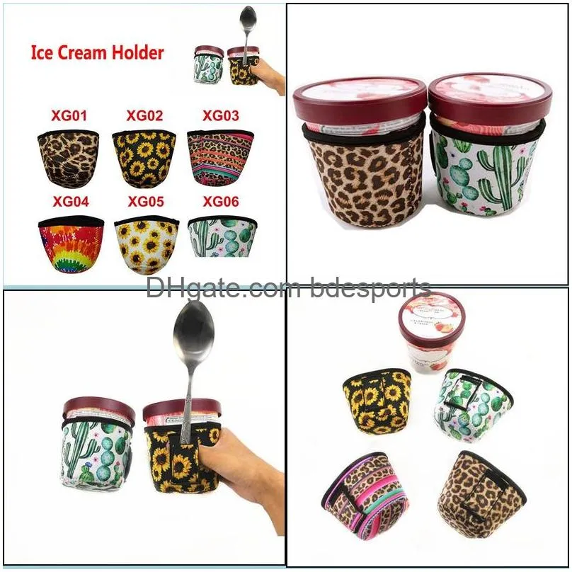 ice cream bag holder kitchen tool antize popsicle sleeve with spoon carrier