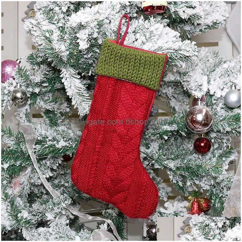 christmas stocking kid gift bag xmas sock candy bag christmas tree pendant stocking christmas ornament xmas party decoration dbc