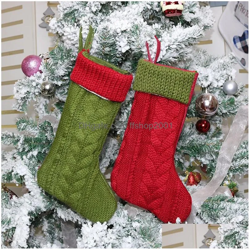 christmas stocking kid gift bag xmas sock candy bag christmas tree pendant stocking christmas ornament xmas party decoration dbc