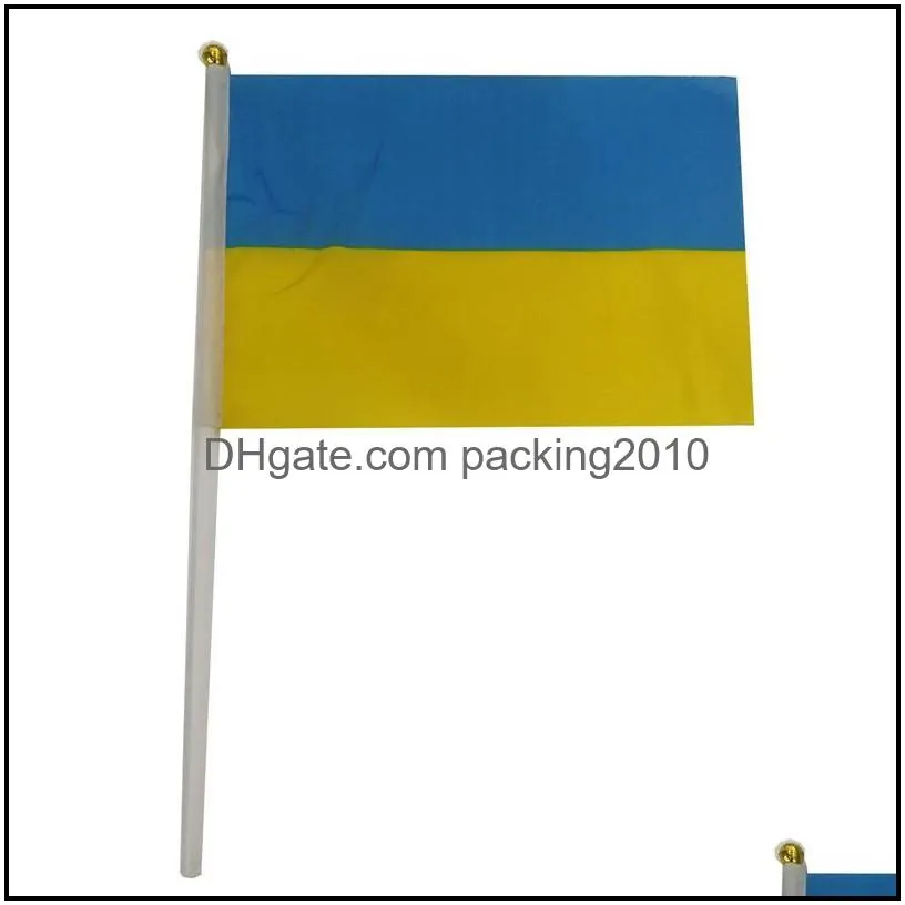 20x28cm ukraine flag with white pole handhold mini ukrainian flags