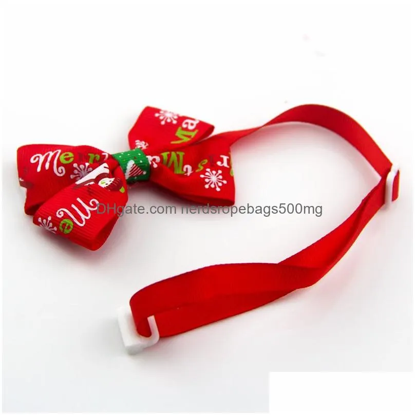 wholesale pet supplies accessories adjustable cats dog tie snowflake holiday decoration christmas grooming neckties dogs bowtie dh0530