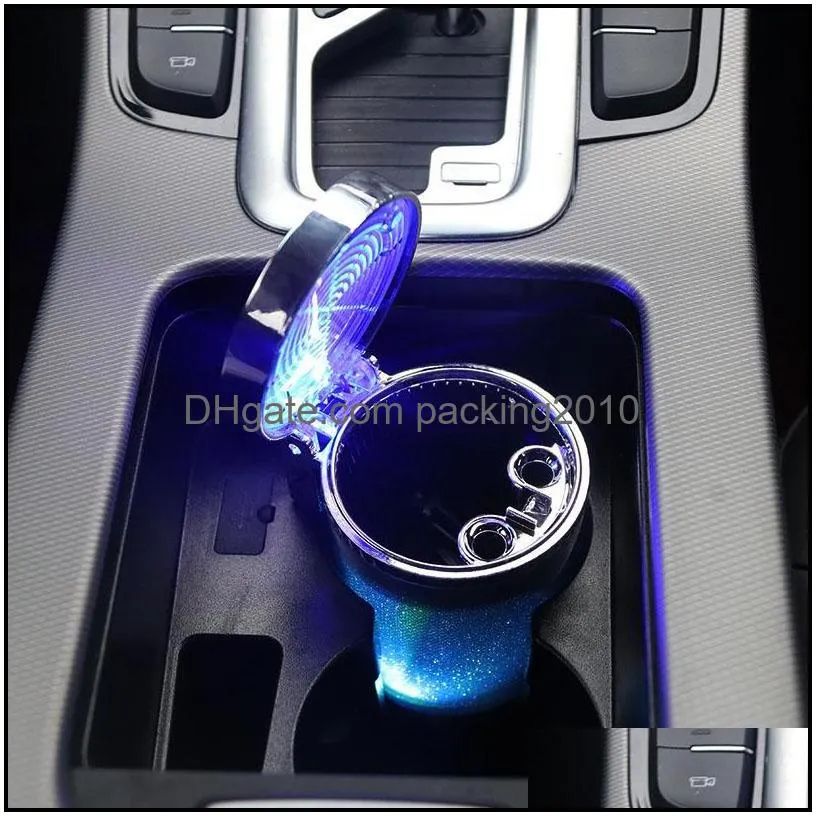 universal car ashtray with led lights creative personality covered inside multifunction car supplies
