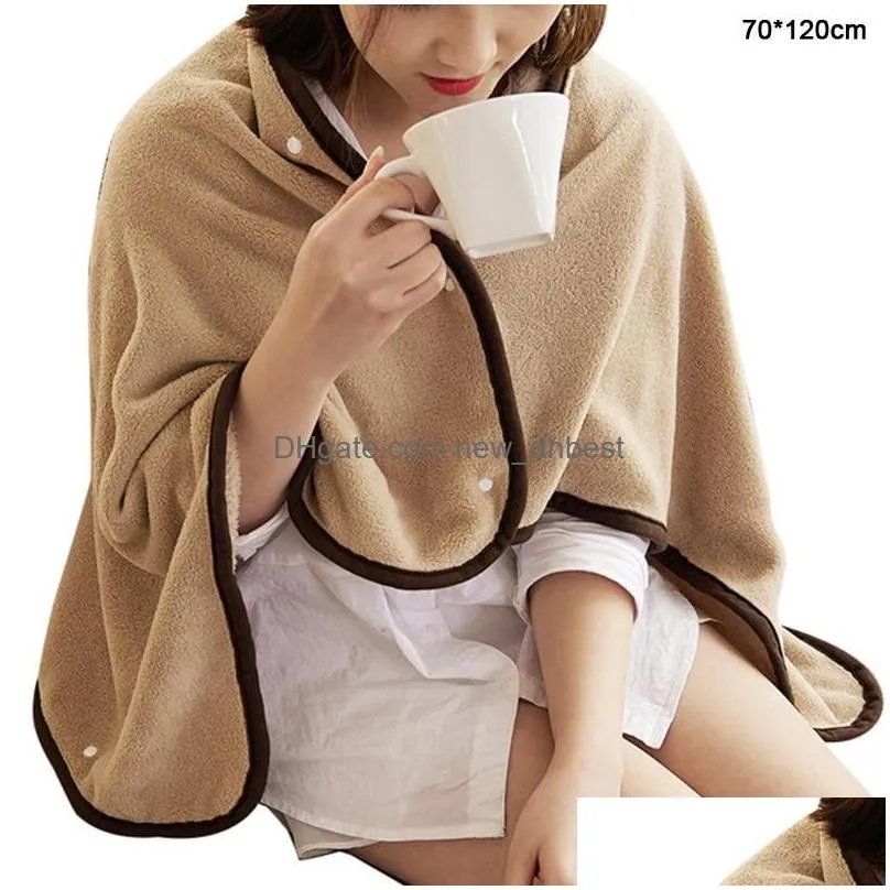 5 colors soft warm flannel blanket cloak with winter warm solid color buttons wearable blanket wearable lazy blanket cloak dh0677