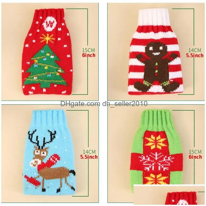 christmas beer bottle cooler sleeve snowflake elk printed acrylic insulator bottle sleeve christmas beer bottle decoration vt0298