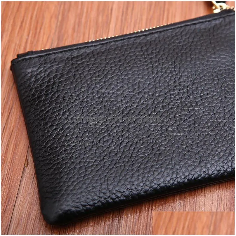 men women leather mini wallet solid color simply coin key pocket wallets leather card coin storage purse durable unisex wallet vt1593