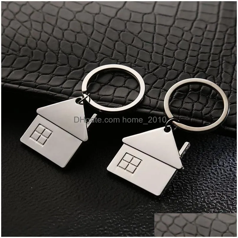 creative house keyring metal car keychain unisex portable key chain outdoor mini key ring backpack bag pendant gift customizable