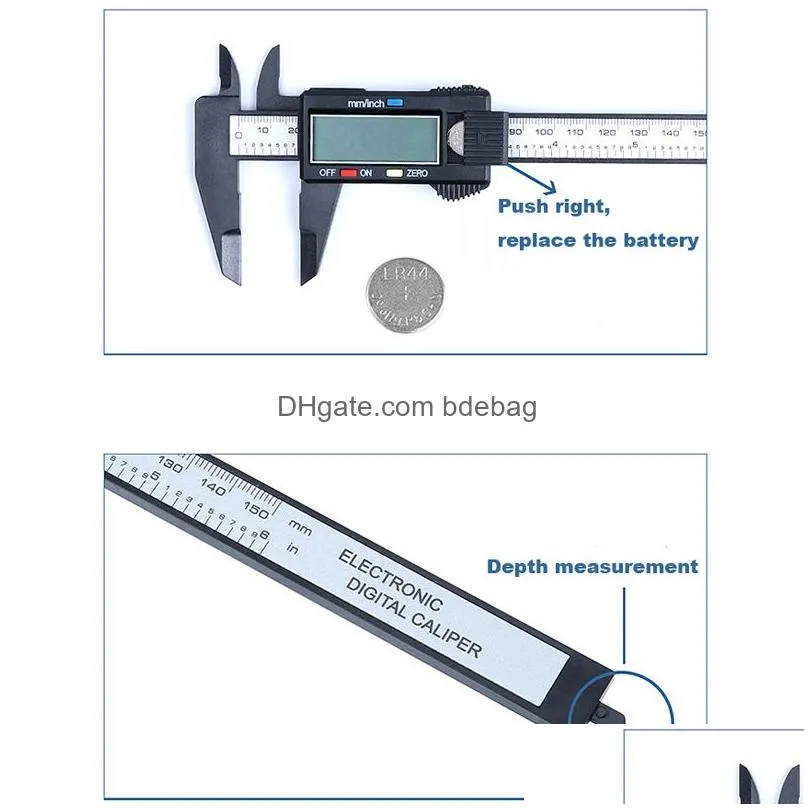 150mm lcd digital caliper electronic digital vernier caliper plastic vernier caliper with battery gauge micrometer measuring tool