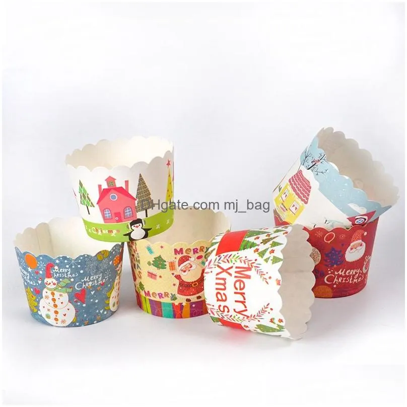 50pcs cartoon cupcake paper cups greaseproof cute cupcake wrapper paper wedding party baking cup cupcake liners vt1634