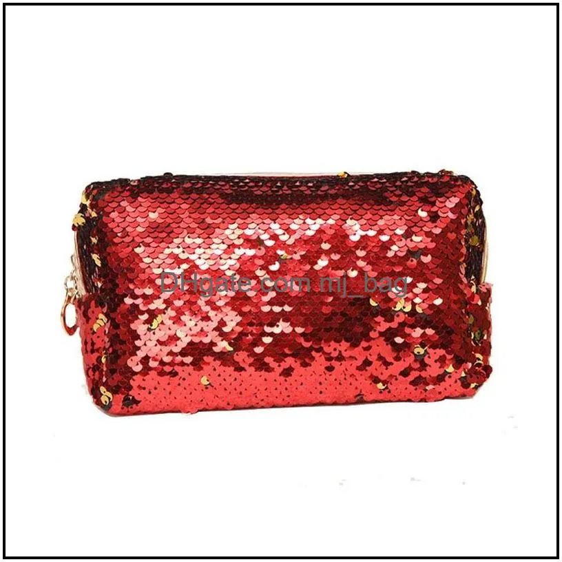 sequin cosmetic bag makeup storage bags mermaid handbag glitter coin wallet zipper pouch for women