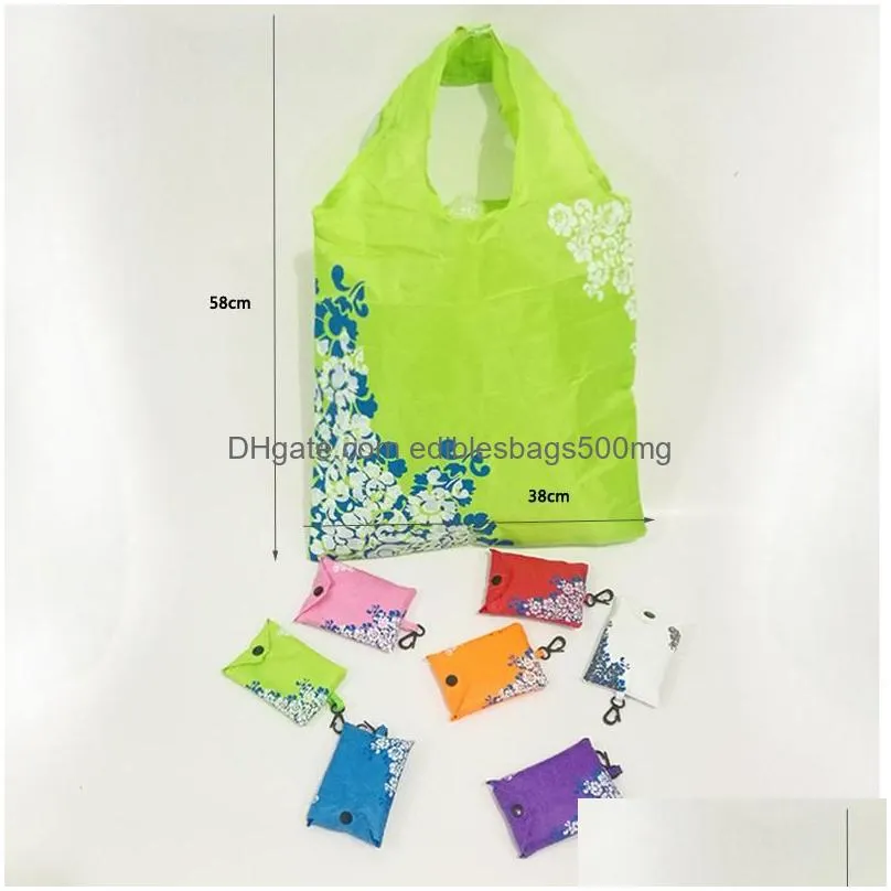 chinese style reusable ecofriendly groceries bags durable handbag home folding storage bags pouch tote foldable shopping bag dh1044