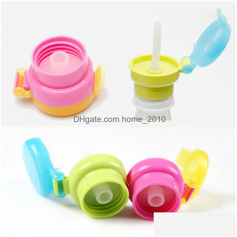 sippy lid portable spill proof cup lid juice soda water bottle twist cover cap with silicone drink straw sippy cap kid sipsnap vt1719