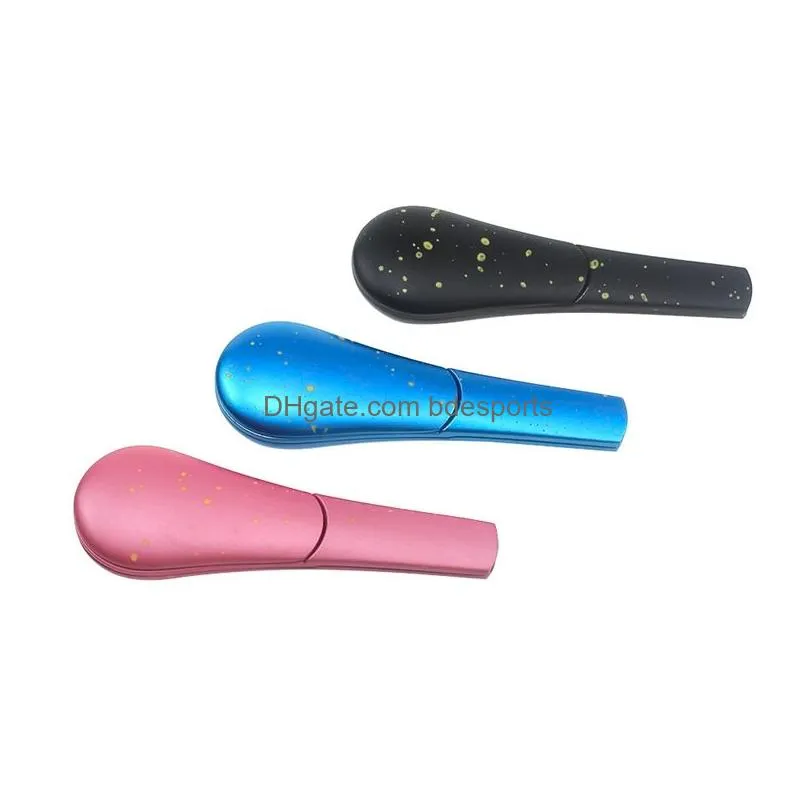 metal smoking pipe detachable spoon ladle tobacco solid color magnet scoop zinc alloy anodized dry pipes smoking accessories vt1392