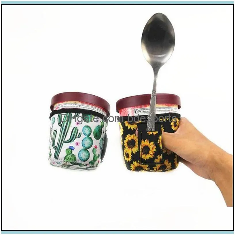 ice cream bag holder kitchen tool antize popsicle sleeve with spoon carrier