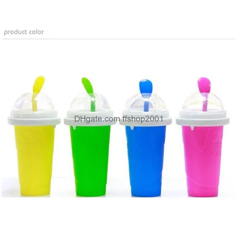 easy diy smoothie cup with straw magic pinch smoothie maker travel camp portable silicone smoothie cup sand ice cream slush maker
