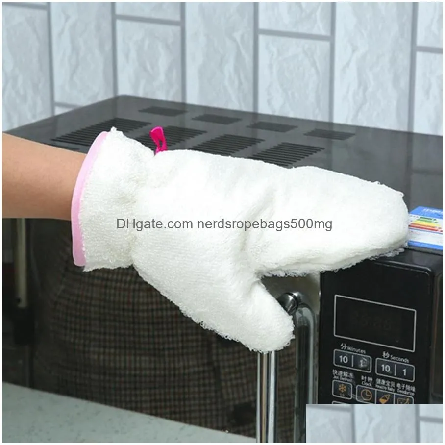 kitchen chores cleaning pot durable gloves dishwashing gloves kitchen tools plus velvet fiber waterproof oilproof inner hanging dh576