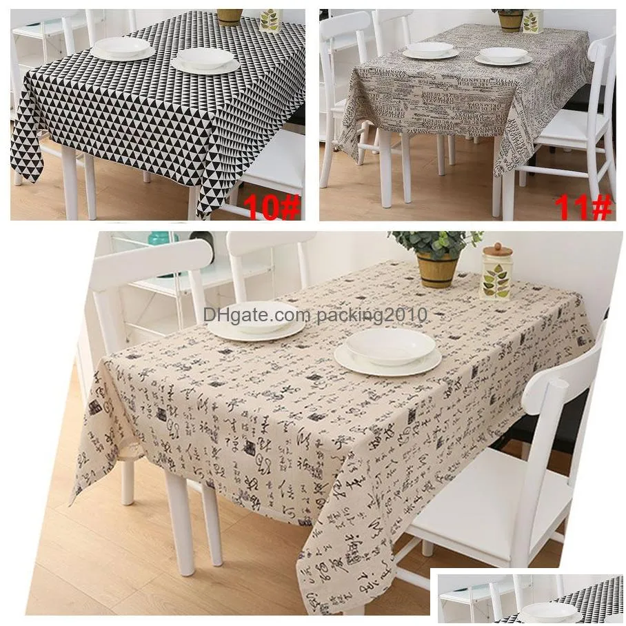 plaid print table cover household waterproof linen rectangle tablecloth home kitchen decoration tablecloth vt1400
