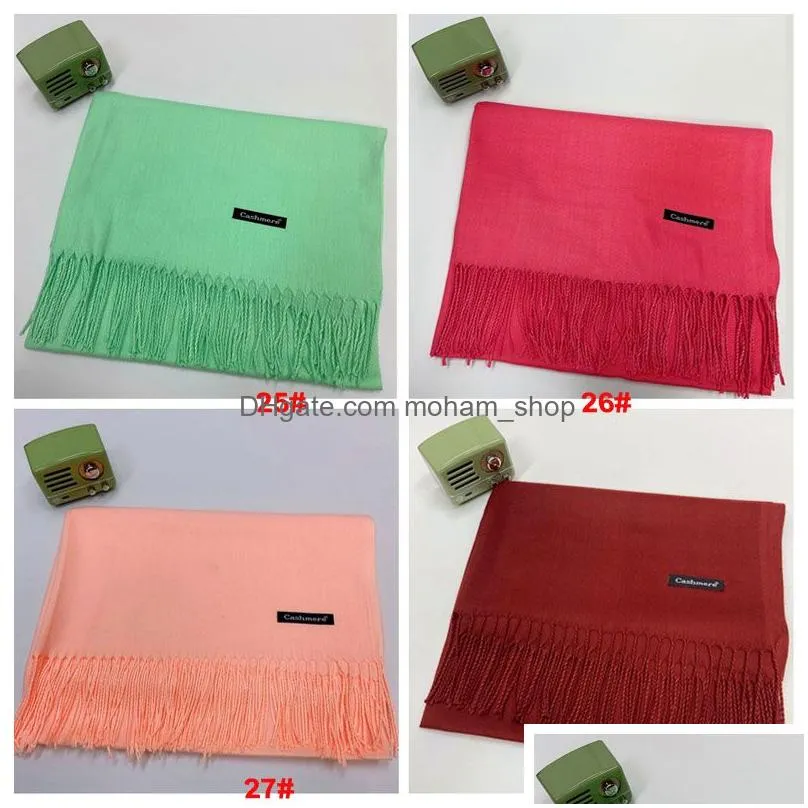 unisex imitation cashmere scarfs solid color autumn winter thermal scarves fashion women men cusual tassel lengthen thicken shawl