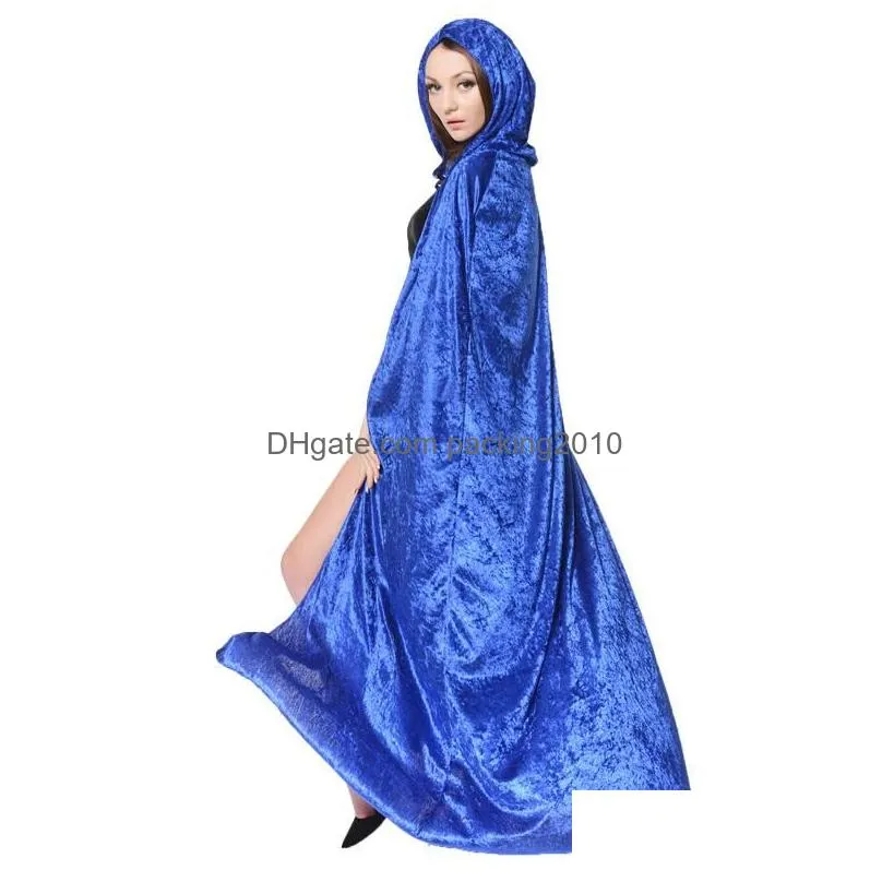 new halloween costume adult death cosplay costumes black hooded cloak scary witch devil role play cosplay long cloak vt0545