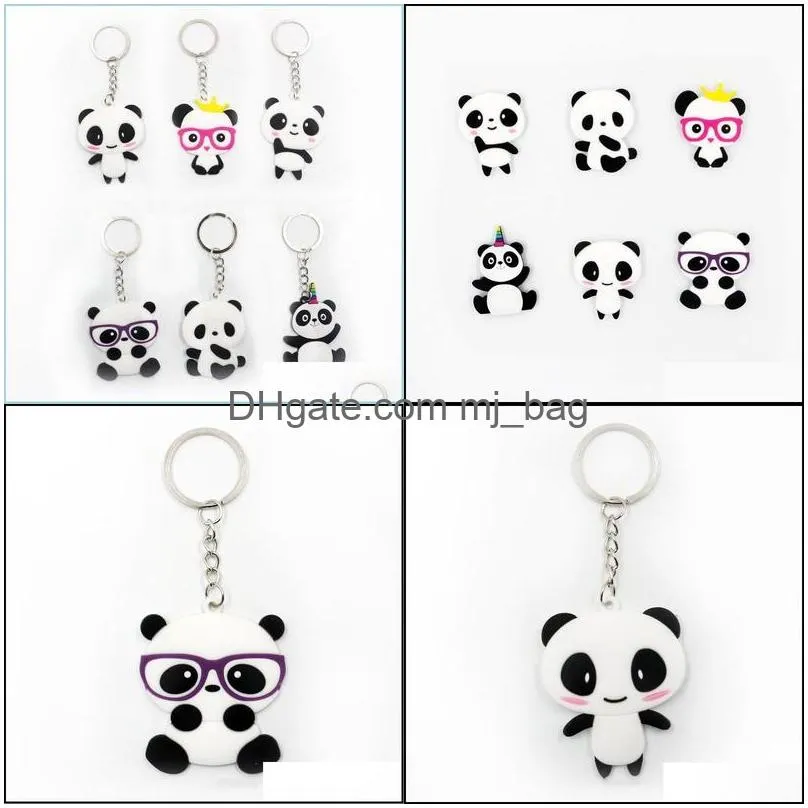 panda keychain men women jewelry silicone key ring party favor