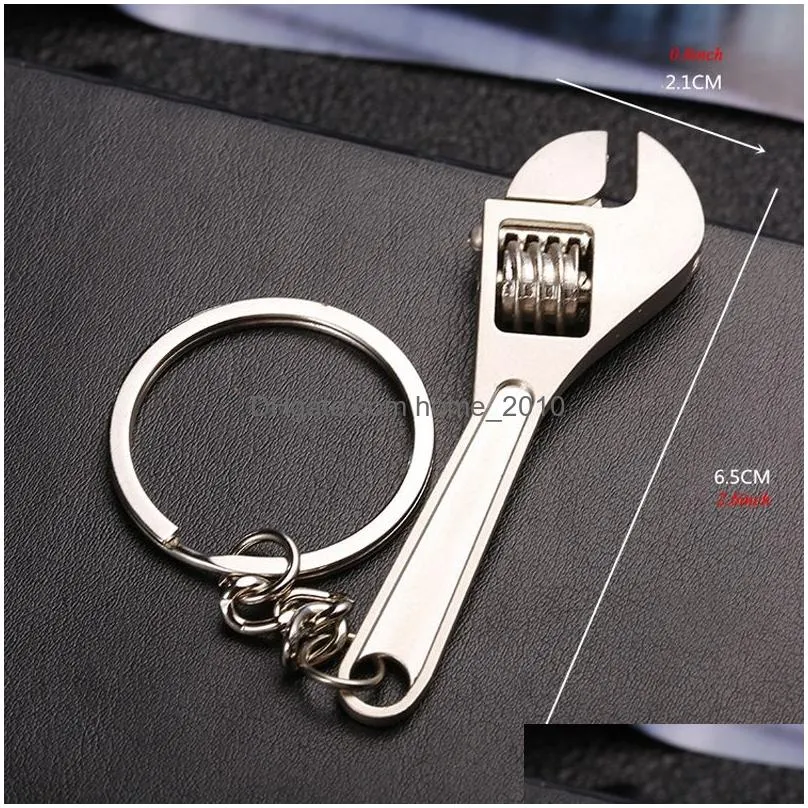 creative mini wrench keychain metal keyring unisex key chain wrench key ring hand tool luggage bag pendant gift customizable vf1548