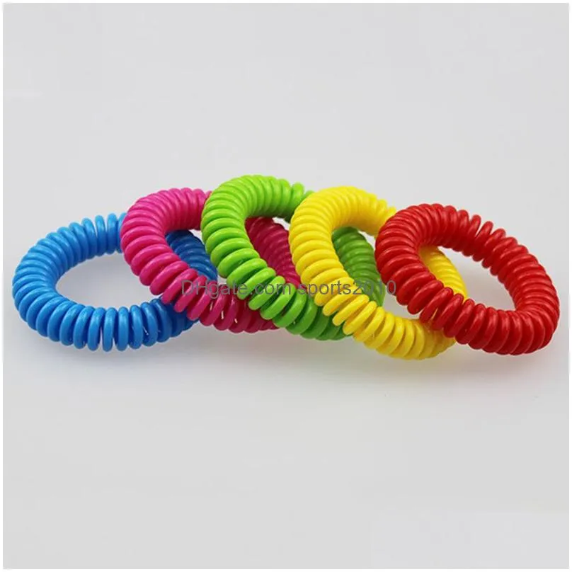 mosquito repellent bracelet elastic coil spiral hand wrist band telephone ring chain antimosquito bracelets pest control bracelet bc