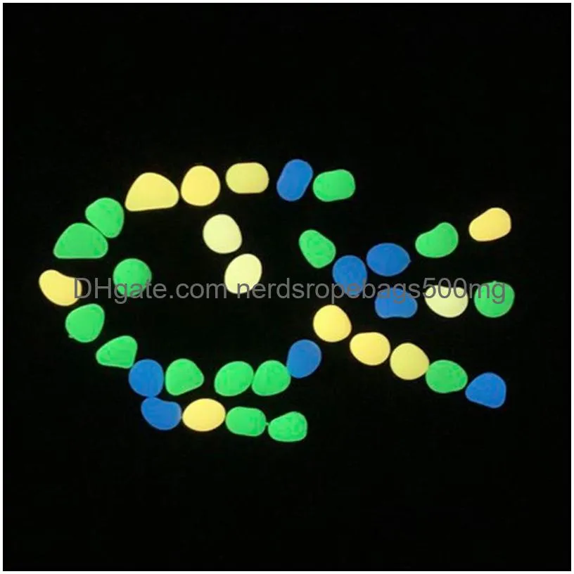 50 pc/pack luminous stone fluorescent aquarium pebbles fish tank garden decoration luminous stone