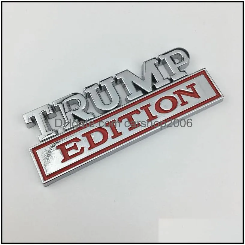 7.3x3cm trump car plastic sticker decoration us presidential election trump supporter body leaf board banner