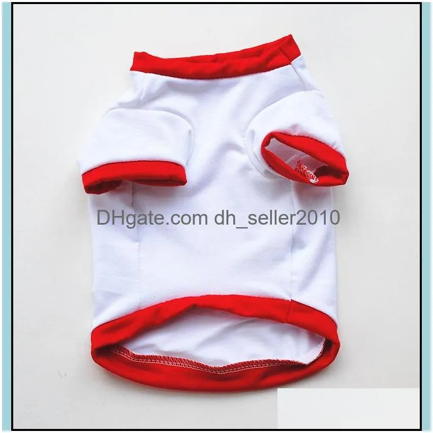 sublimation blanks dog clothes white blank puppy shirts solid color small dogs t shirt cotton pet outwear supplies