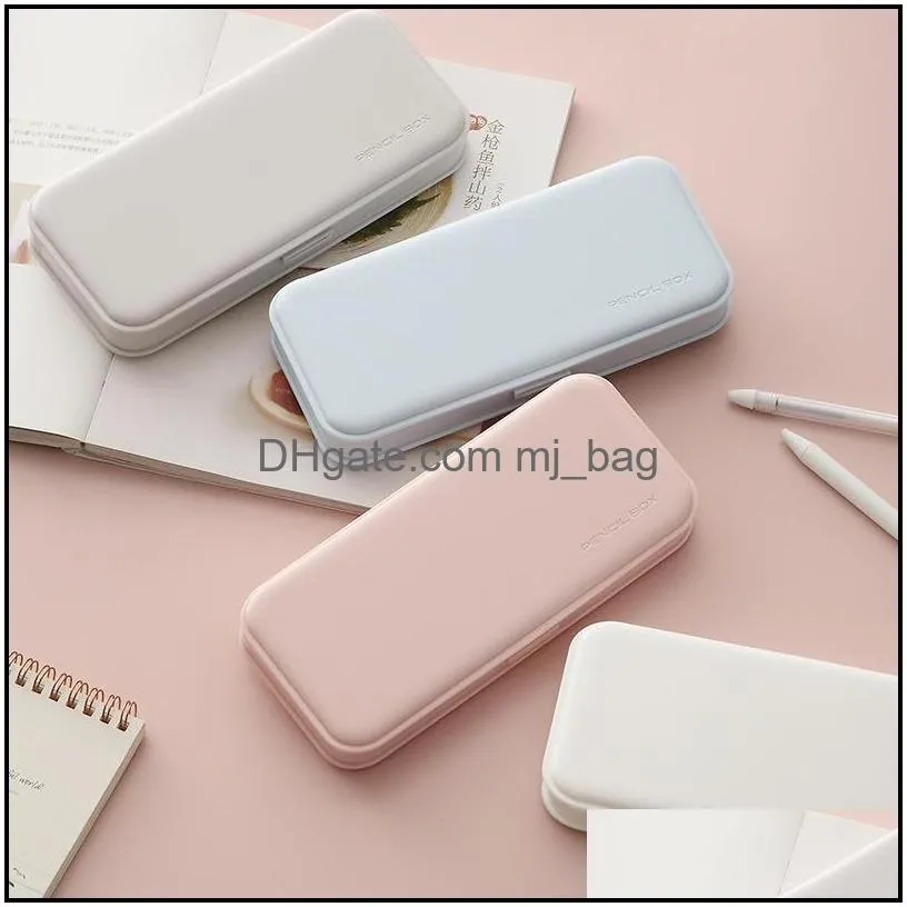 macaron pencil cases for primary school students frosted pp learning stationery pencil box for kids