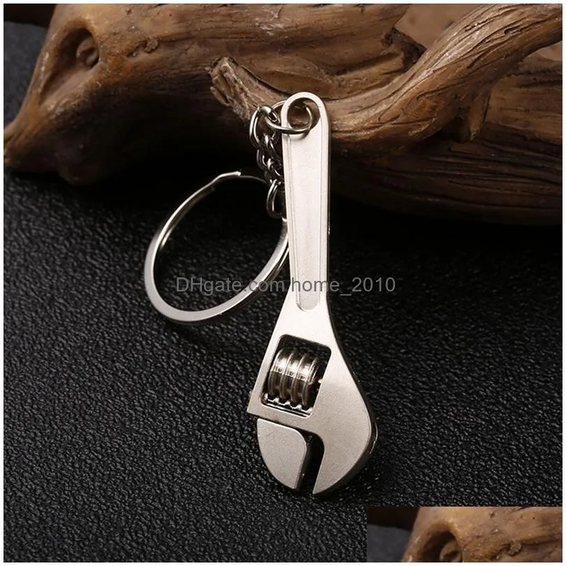 creative mini wrench keychain metal keyring unisex key chain wrench key ring hand tool luggage bag pendant gift customizable vf1548