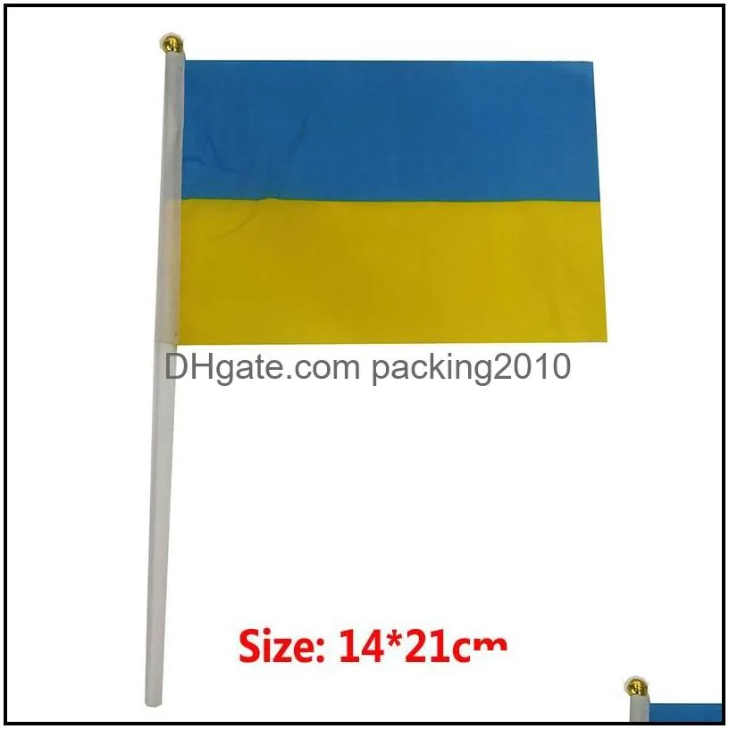 20x28cm ukraine flag with white pole handhold mini ukrainian flags