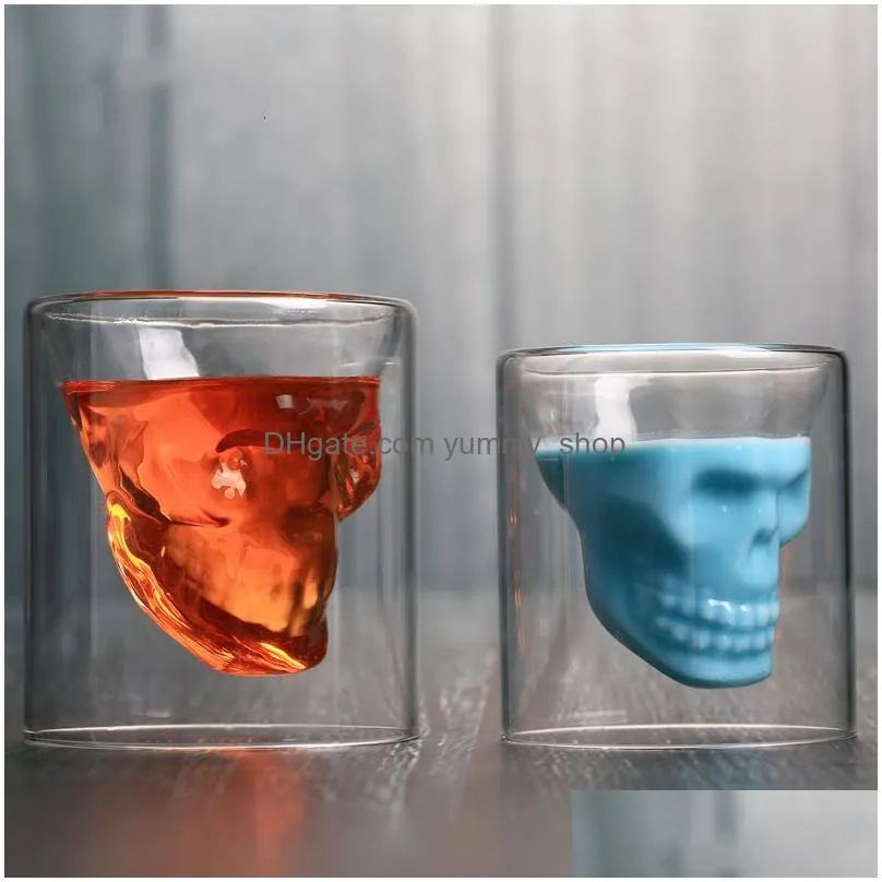 creative bar party drinkware skull transparent wine cup skull glass s beer glass whiskey glasses crystal skeleton water cup dh1158