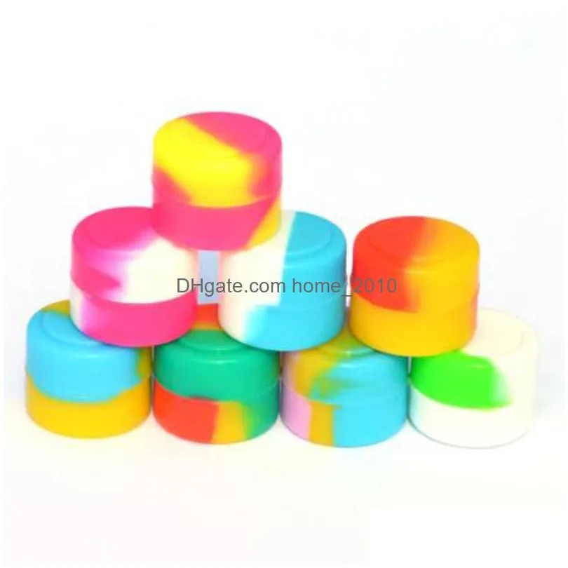 round silicone boxes jars 2ml mini smoke oil smoke cream display boxes container silicone jars dab wax container vt1972