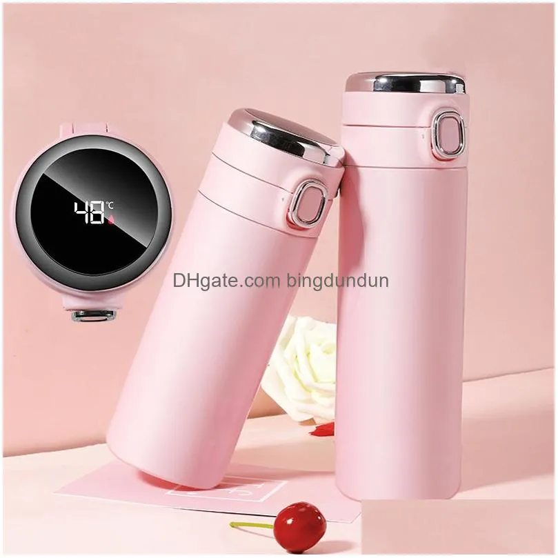 stainless steel thermal cup vacuum flask intelligent temperature measurement bounce cups students portable thermos bottle cups vt1695