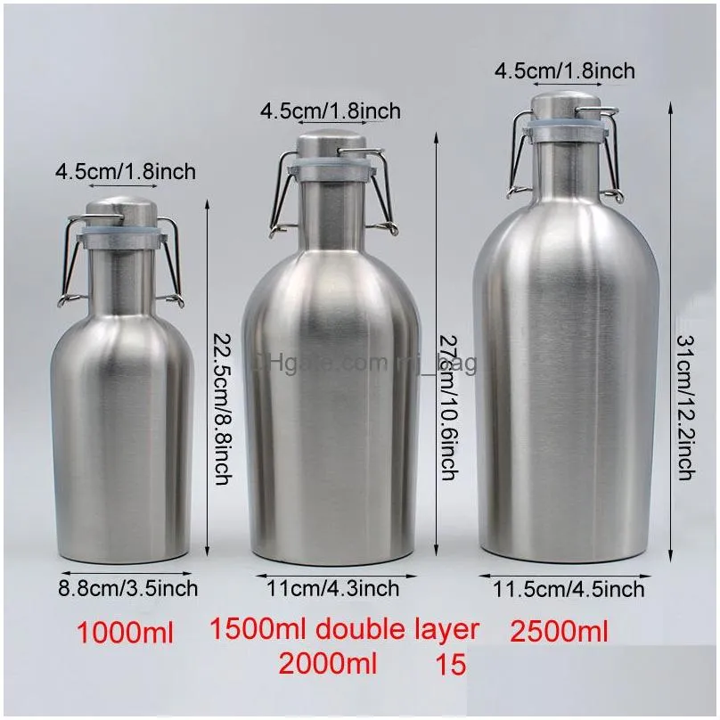 outdoor large capacity thermal insulation beer barrel stainless steel portable beer barrel secure swing top lid wine bottle dh1316