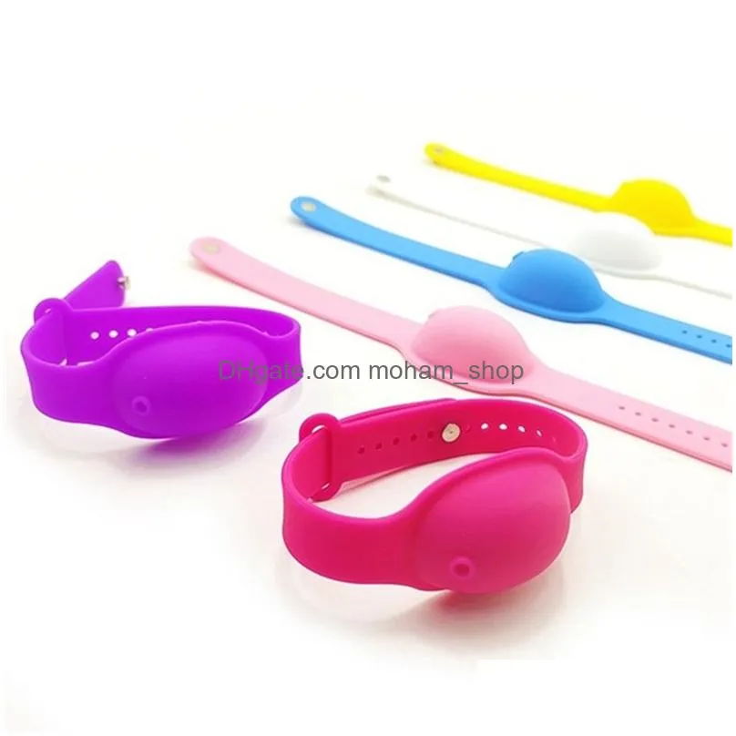 silicone bracelet hand sanitizer wash sterilization liquid soap portable bangle bathroom gel wracelet wrist watch bottle vt1744