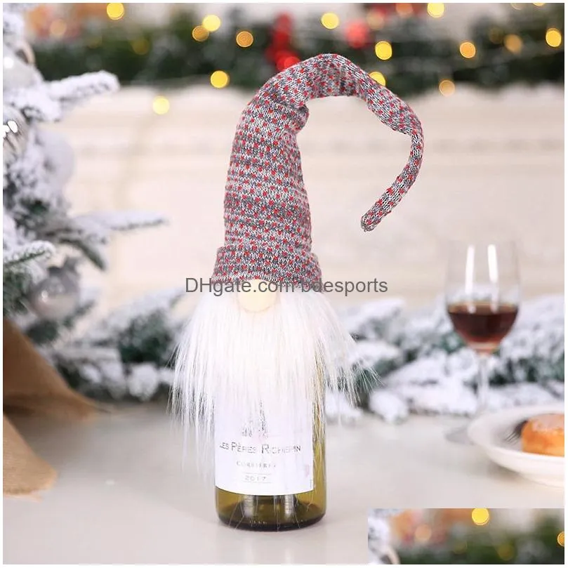 nordic style santa claus wine sleeve wool and cashmere material christmas decorations forester champagne case hotel vt1279