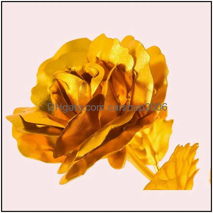 24k foil plated gold rose flower room decor lasts forever love wedding decorations lover creative mothers/valentines day gift