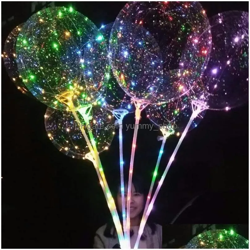 led bobo balloon with 31.5inch stick  string balloon light christmas halloween wedding birthday party decoration bobo balloons