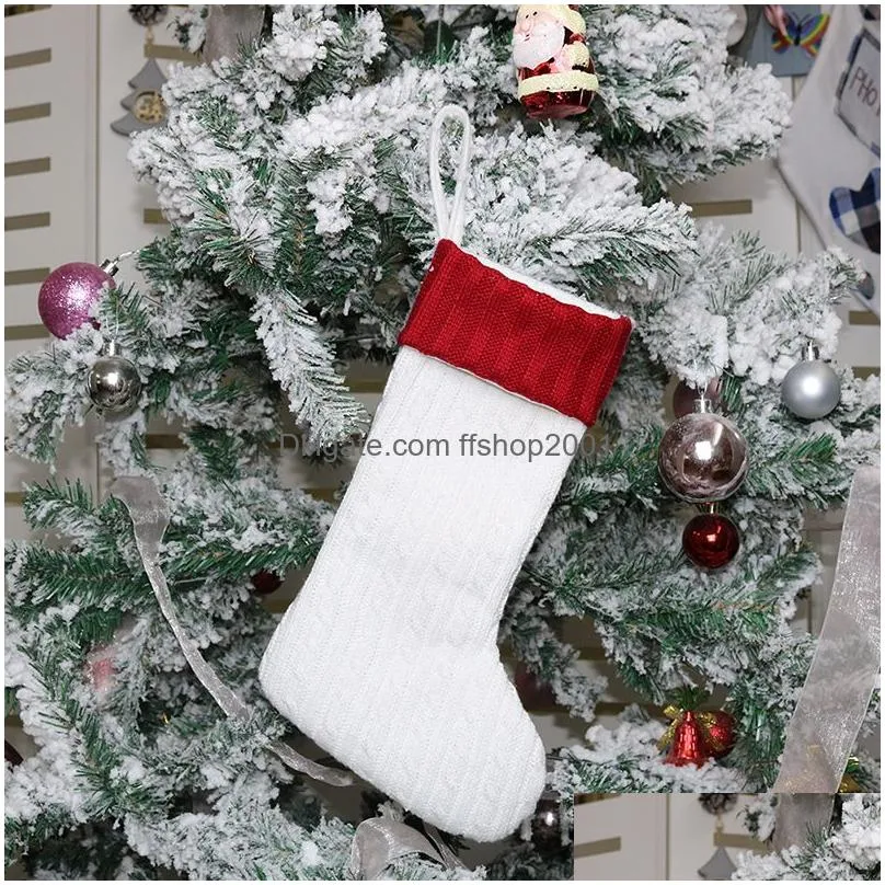 christmas stocking kid gift bag xmas sock candy bag christmas tree pendant stocking christmas ornament xmas party decoration dbc