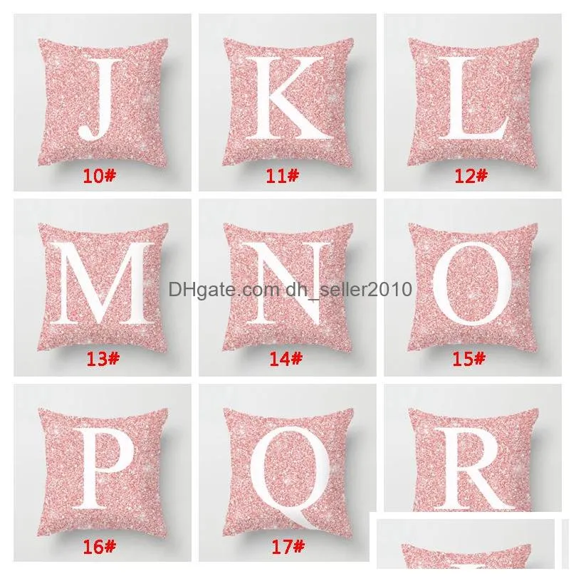 pink peach skin pillow cover 18x18 inch letter print throw pillow cushion cover car soft pillow case home decoration pillowcase dbc