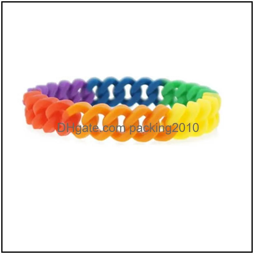 13 design lgbt silicone rainbow bracelet party favor colorful wristband pride wristbands