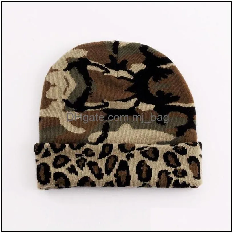 camo thicken beanie caps sport knitted hat home textile men and women cold warm cap