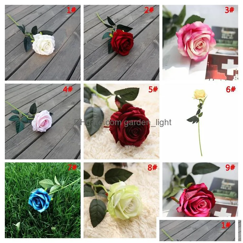 artificial flowers roses bouquet artificial rose for wedding christmas home decoration white pink blue artificial flower dbc vt0963
