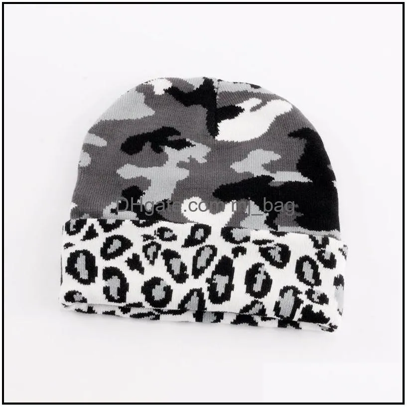 camo thicken beanie caps sport knitted hat home textile men and women cold warm cap