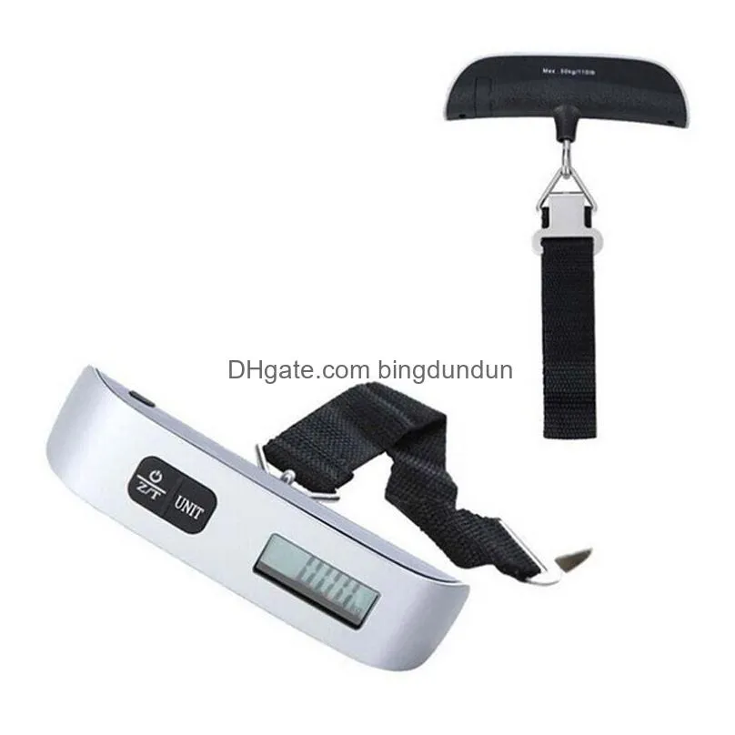 mini digital luggage scale portable 50kg/100lb electronic scale steelyard weight balance suitcase travel bag hanging scales vt1752