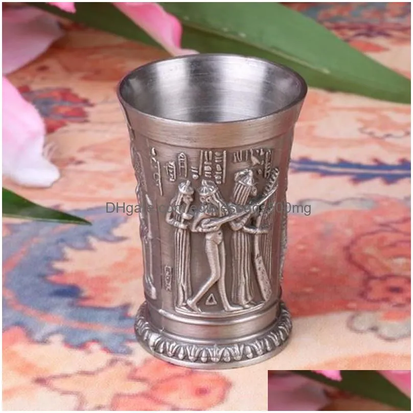 wine cup s retro metal egyptian wine glass zinc alloy wine glass cups tumbler liquor cups exquisite business gift dh0661
