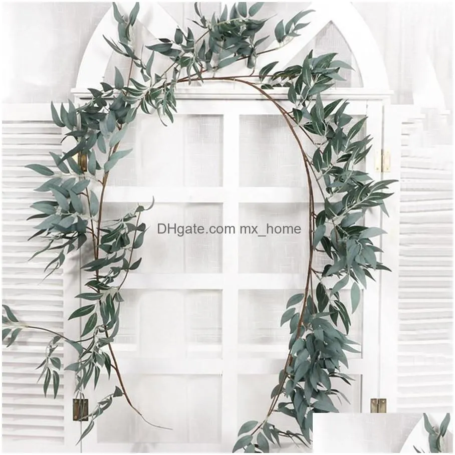 home wedding decor hanging flowers rattan artificial ivy leaf garland evergreen vine plants fake green plants rattan 1.65m dh0916